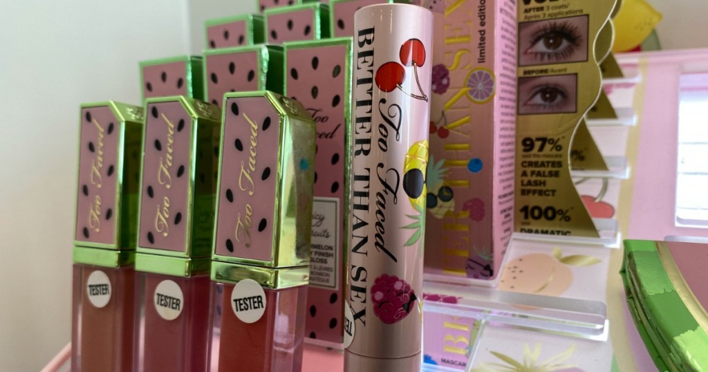 Too Faced Tutti Frutti products on display