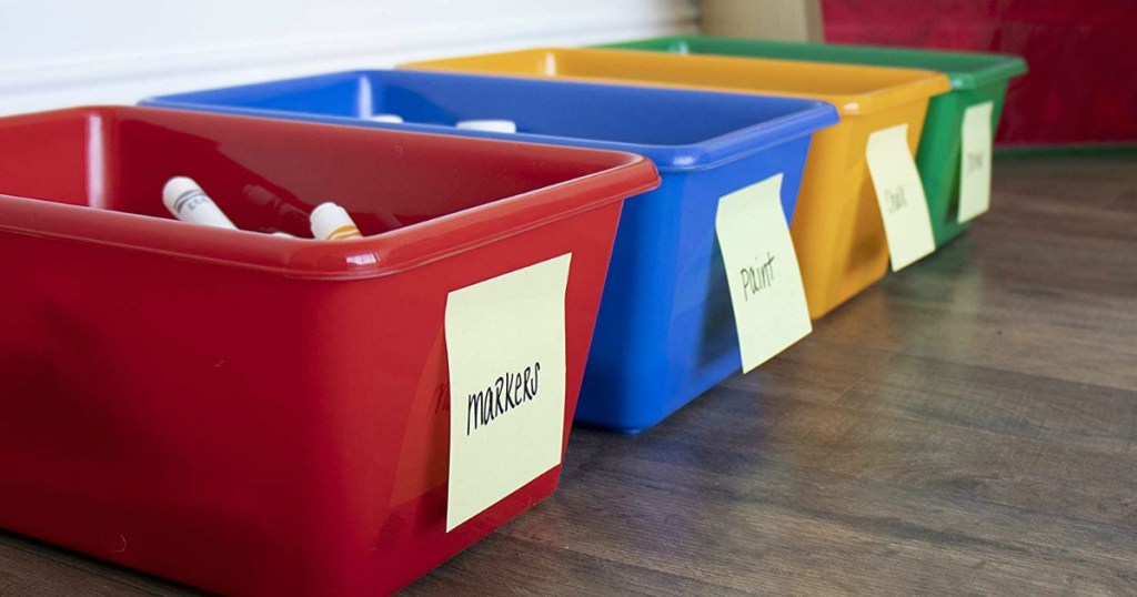 Tot Tutors Small Storage Bins with labels