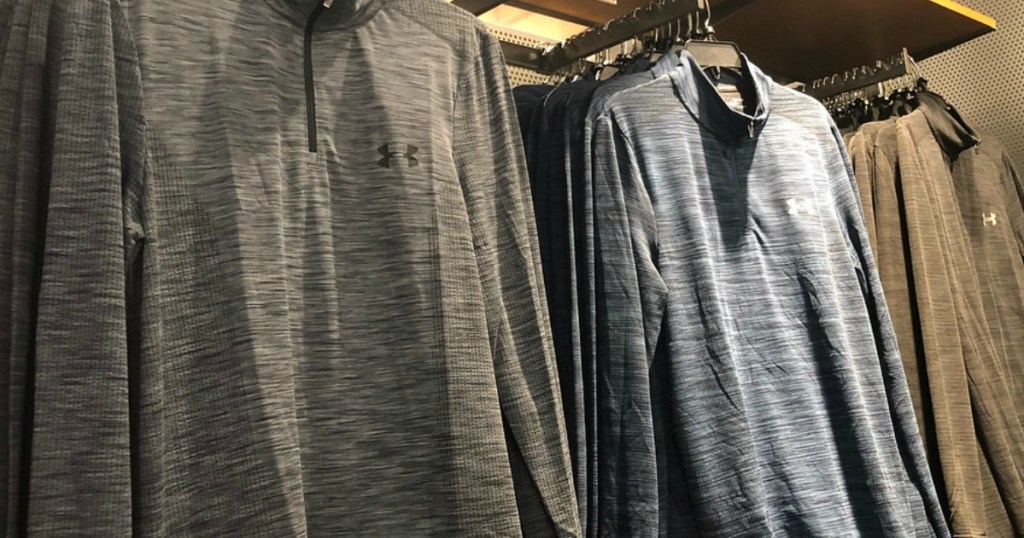 Grey and Charcoal Under-Armour-Half-Zip