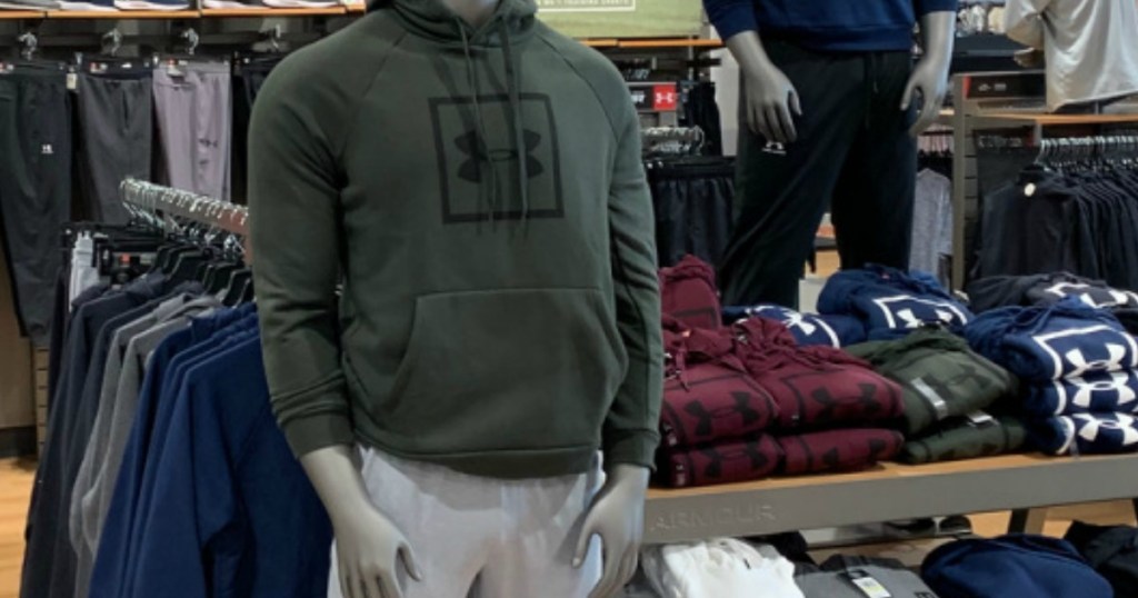 Under Armour Hoodies in a store