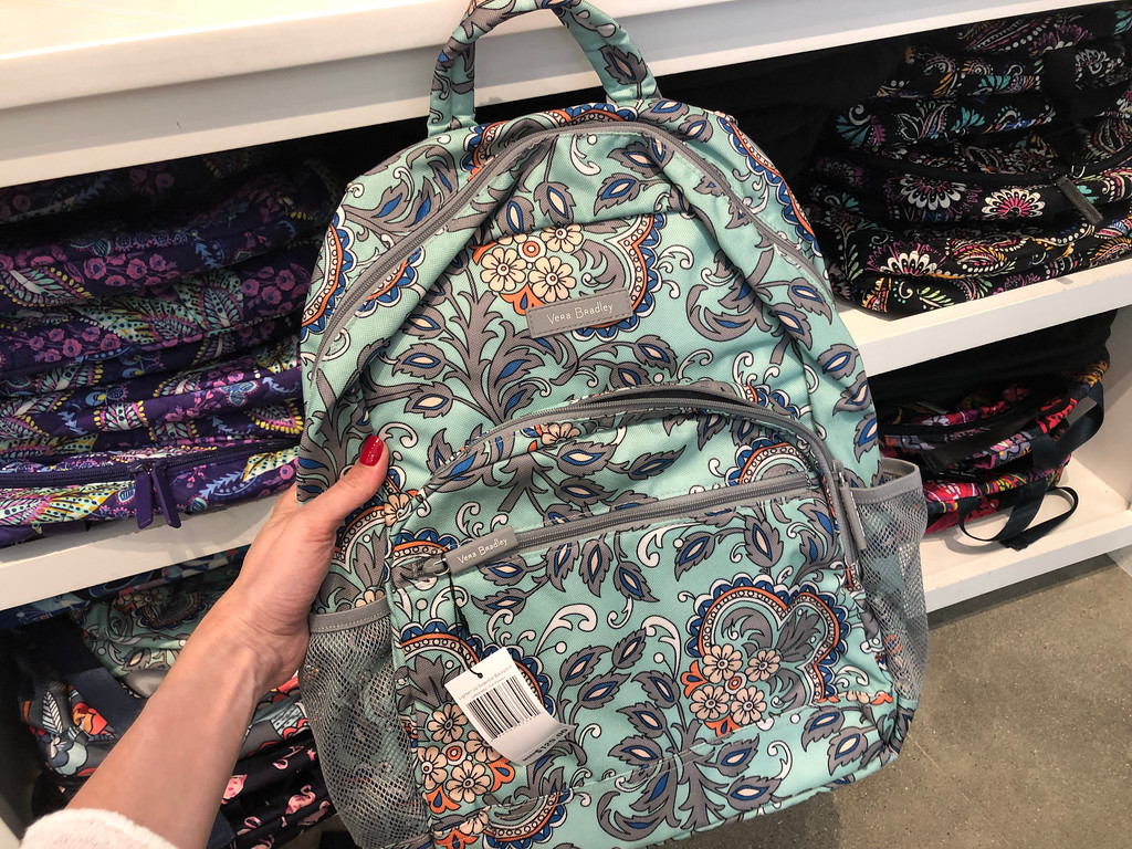 Vera Bradley Backpack being held by a woman