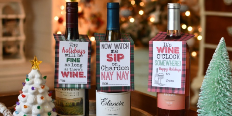 Gifting Wine this Christmas? Attach These Free Printable Wine Bottle Tags!