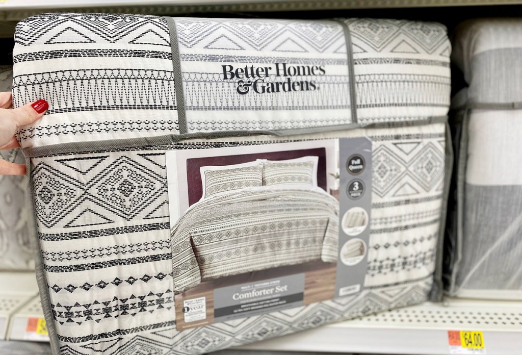 Better Homes and Gardens black and white textured onlineforter set at Walmart