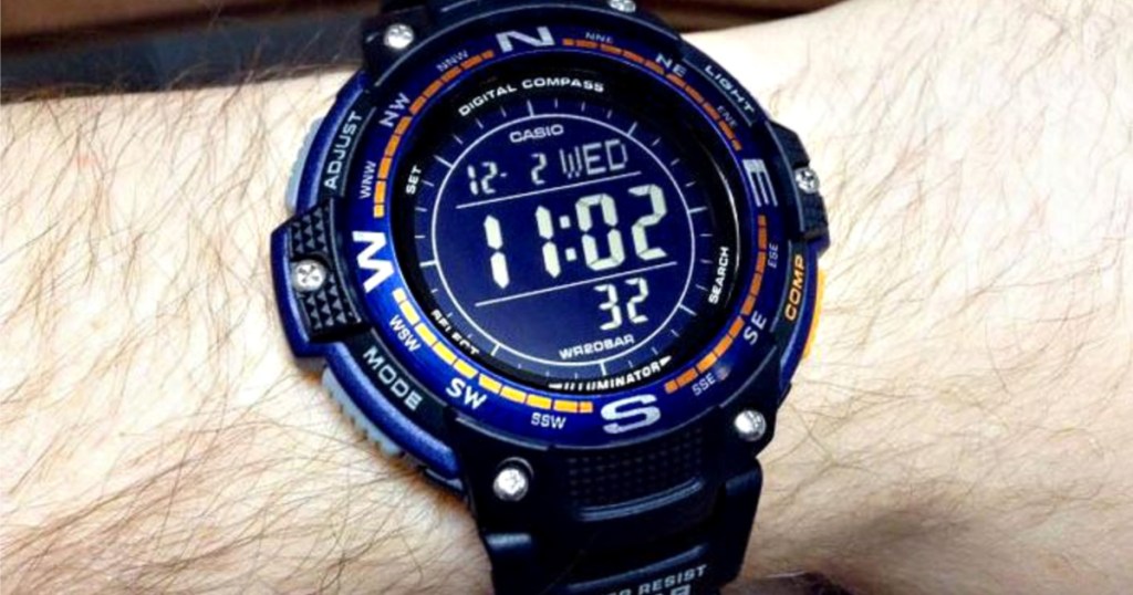 man wearing casio mens watch