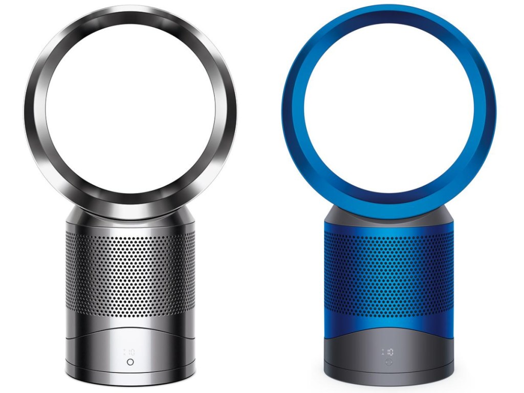 dyson air purifer stainless steel and iron blue