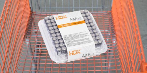 HDX AAA Batteries 100-Count Only $15 Shipped at Home Depot