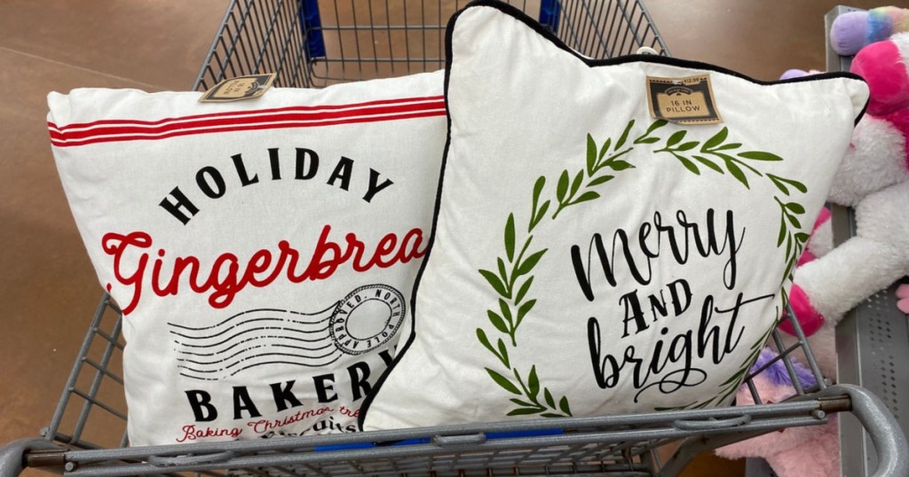 holiday throw pillows in cart