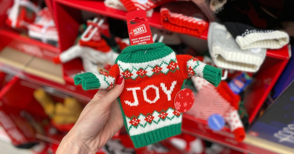 wine bottle Christmas sweater