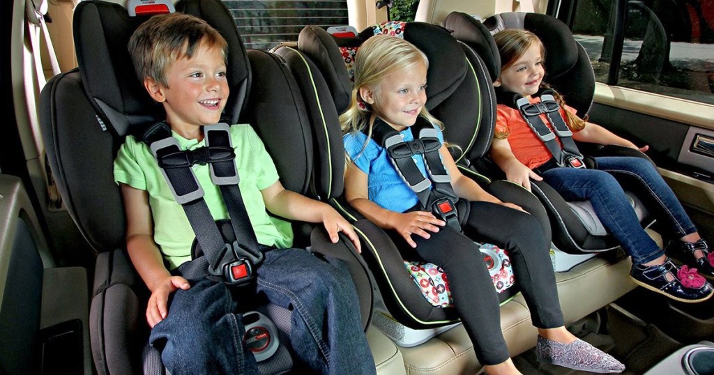 kids sitting in britax boulevard car seat