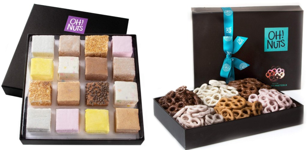 oh nuts marshmallow and pretzel gift sets