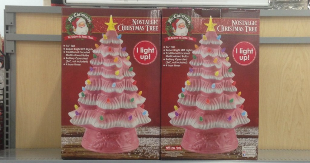 pink ceramic Christmas tree