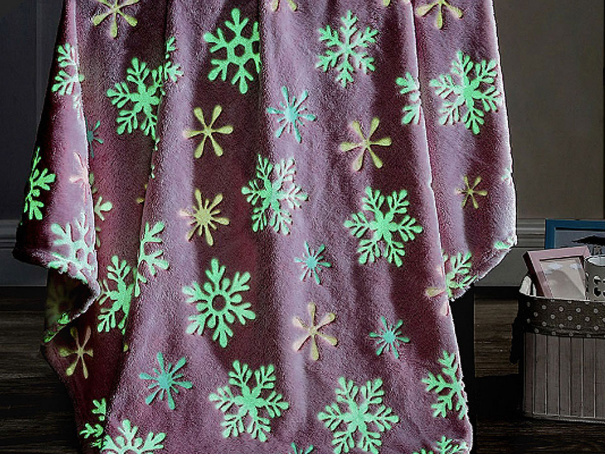 snowflake blanket glow in the dark zulily