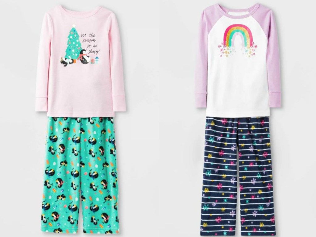 little girls holiday pajama sets