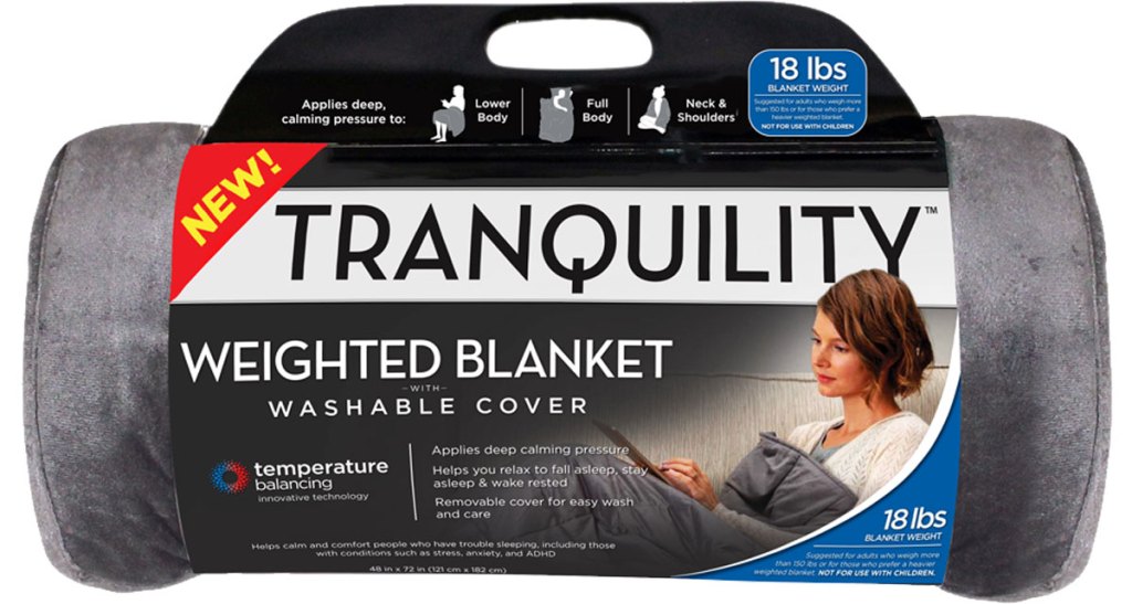 Tranquility Temperature Balancing 18lb Weighted Blanket with Washable Cover stock image