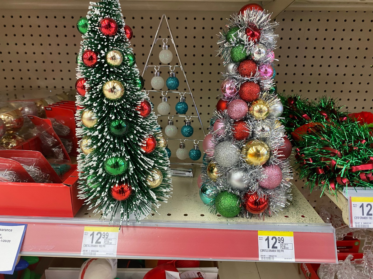 decorated artificial Christmas trees