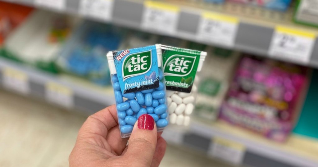 hand holding mints in a store