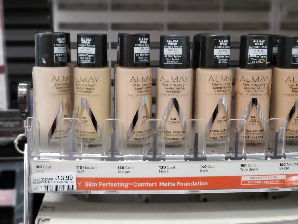 Almay Matte Foundations on CVS store shelf