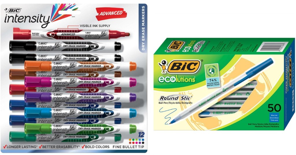 BIC Intensity dry erase markers and BIC ecolutions pens