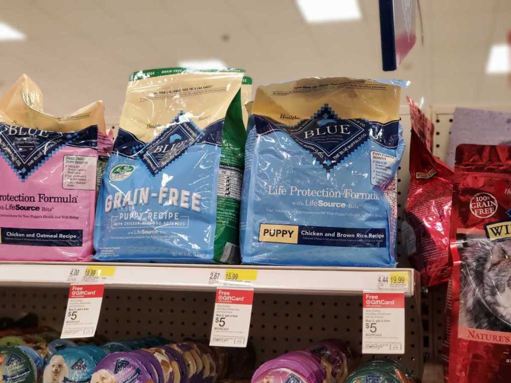 Blue Wilderness Dog Food on shelf at Target