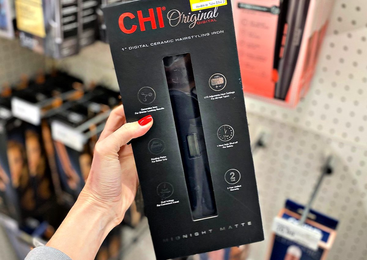 CHI Original Ceramic Flat Iron in Target store in woman's hand