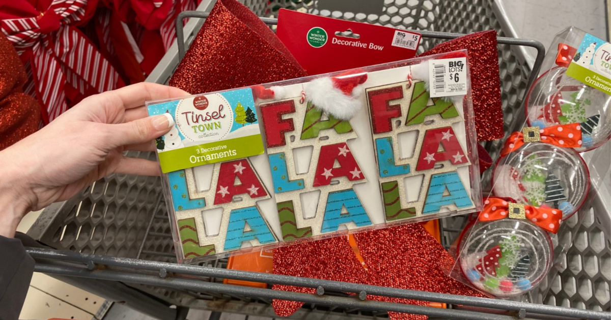 cart full of christmas decorations