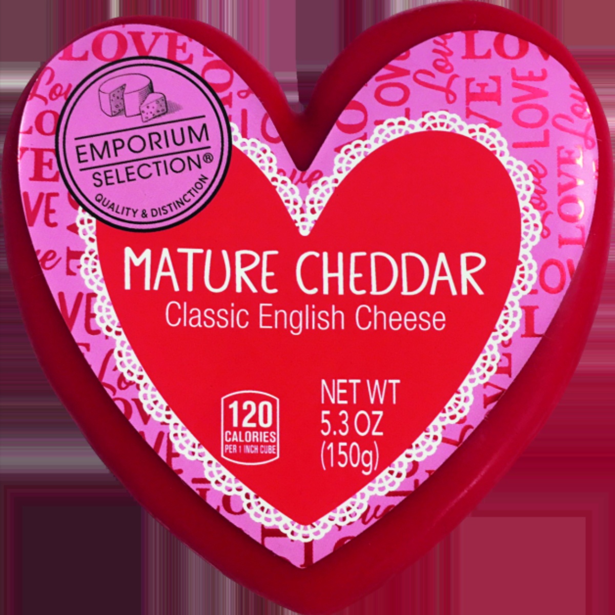 Emporium Selection heart-shaped cheddar cheese