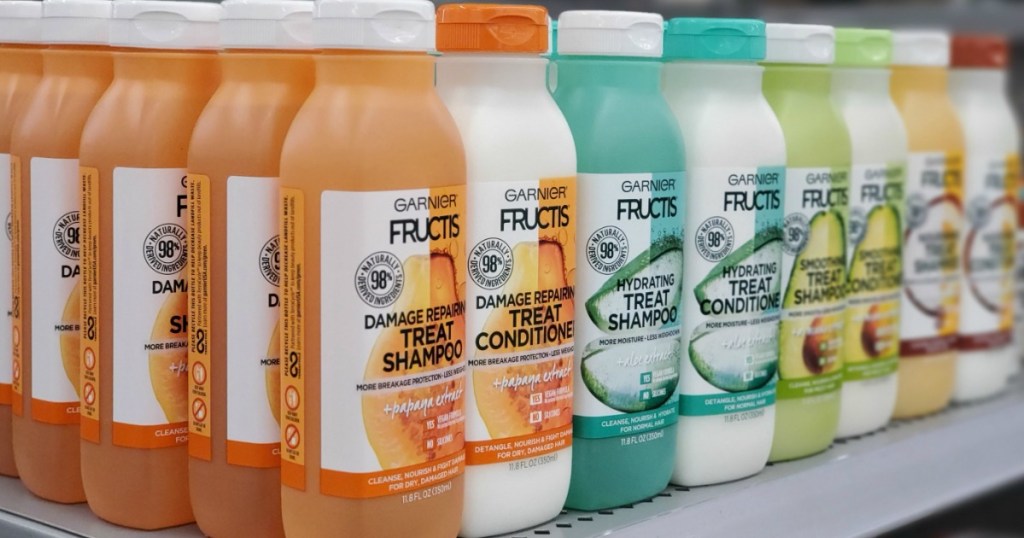 Garnier Fructis Treat hair care products on shelf