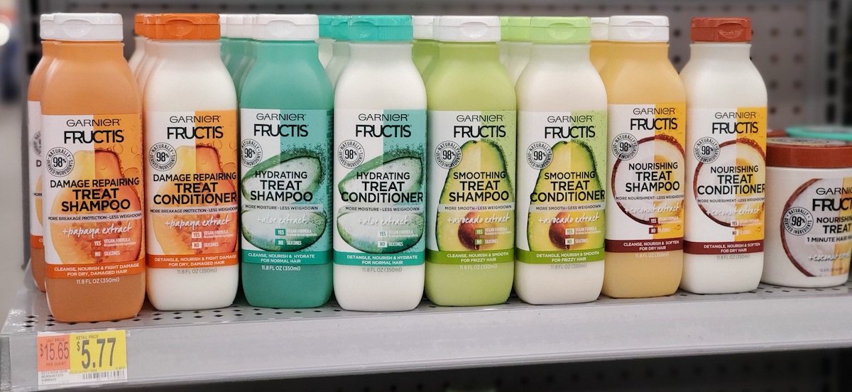 Garnier Treat Hair care on shelf at Walmart