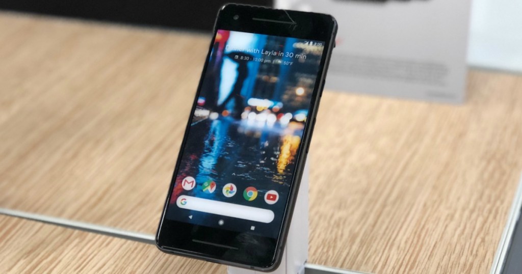 Google Pixel 4 Smart Phone on display 