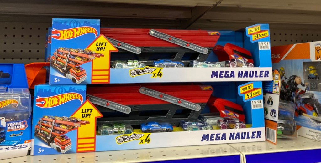 Hot Wheels Mega Haulers on shelf at Big Lots