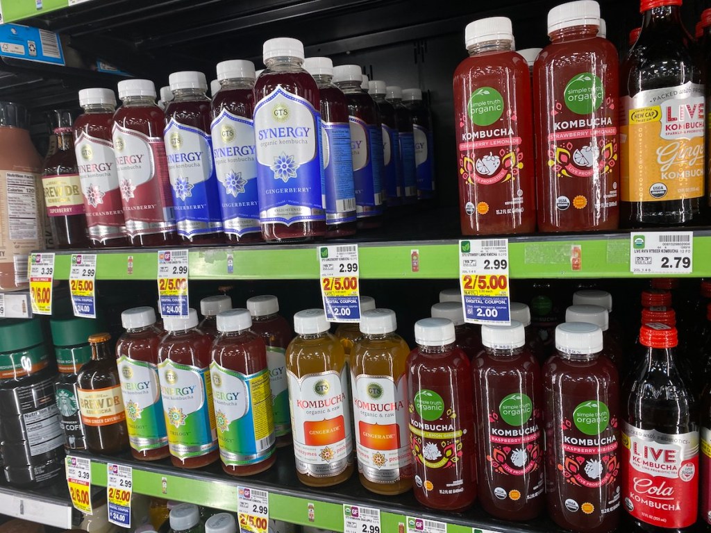 Kombucha Drinks in Kroger cooler