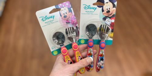 The First Years Disney Minnie or Mickey Mouse Stainless Steel Flatware Set Only $2.48