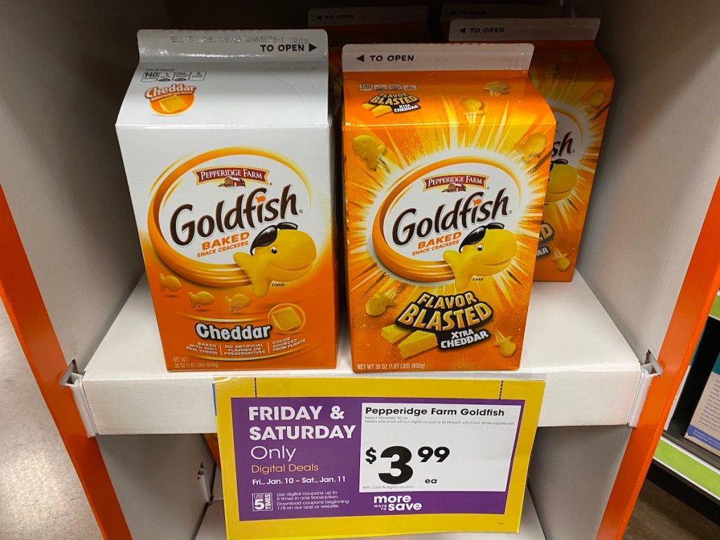 Pepperidge Farm Goldfish in Kroger display