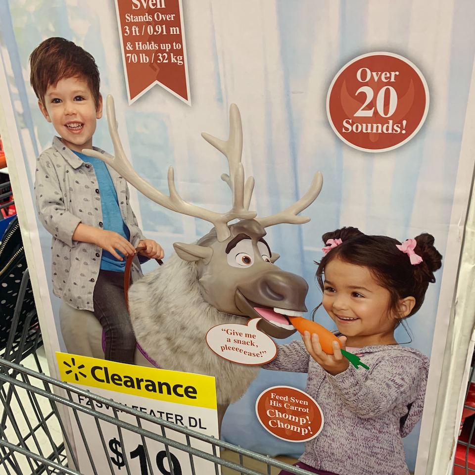 Playdate Sven in Walmart cart