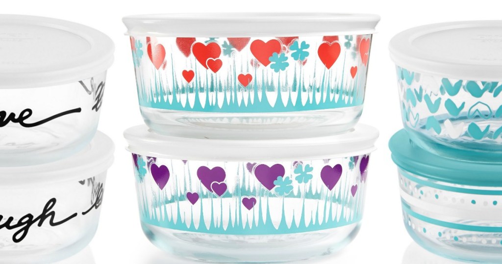 Pyrex decorated storage sets