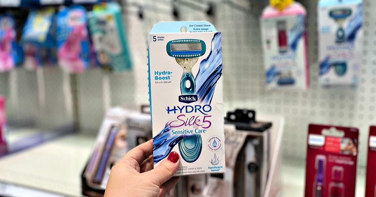 Schick Hyrdro Silk Razor in hand at store