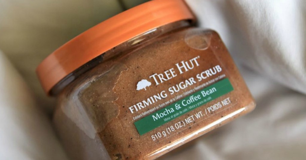 Tree Hut Firming Sugar Scrub on towel