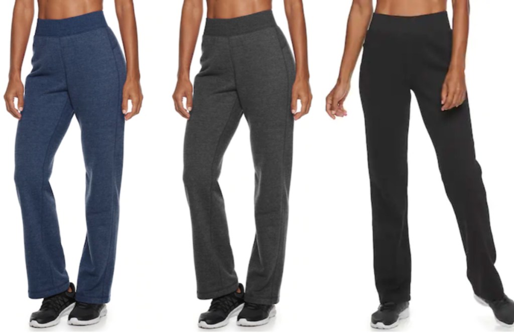 blue, grey, and black Women's Tek Gear® Basic Fleece Pant