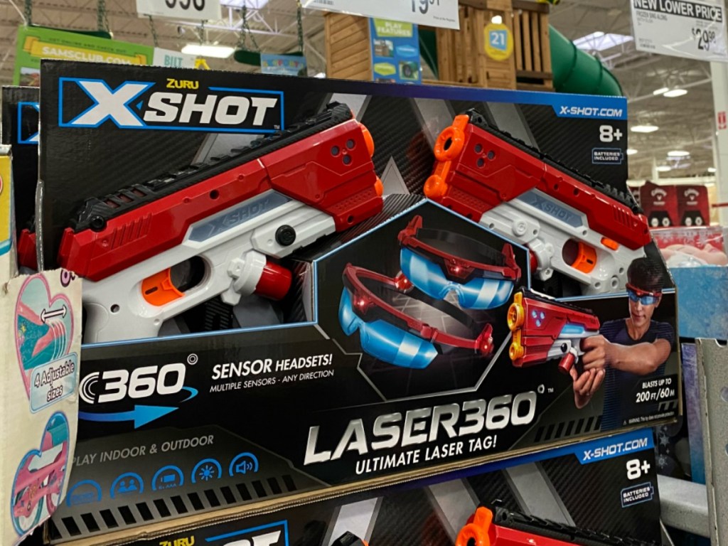 Zuru brand laser tag set in package on display in-store