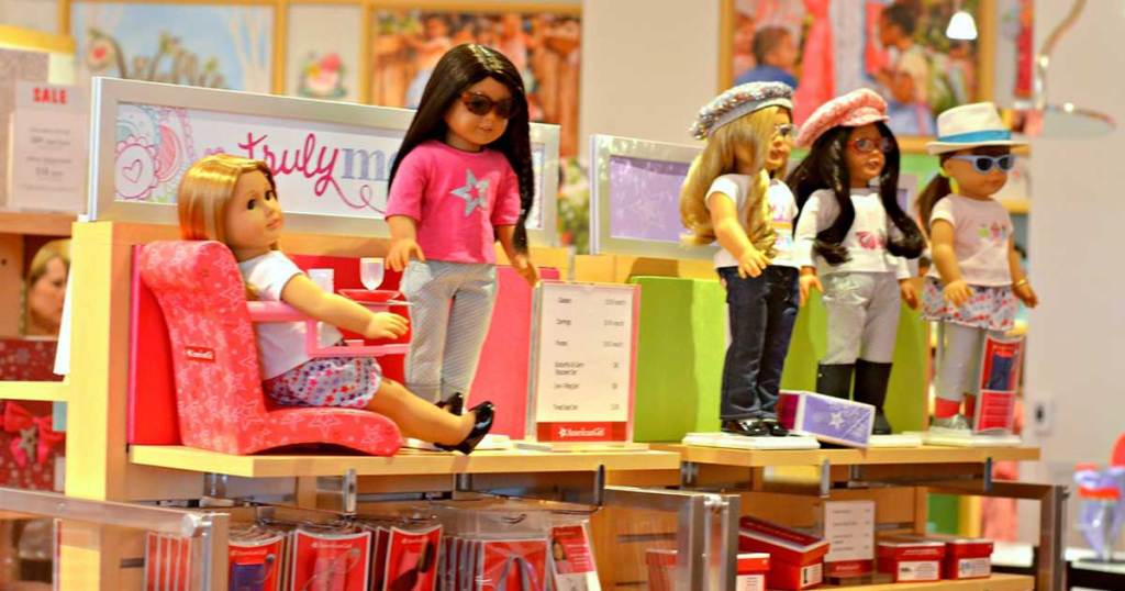 american girl store with dolls on display