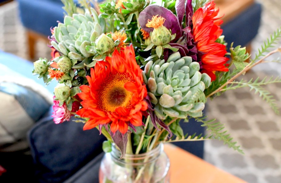 colorful bouquet of flowers on table where to buy cheap flowers