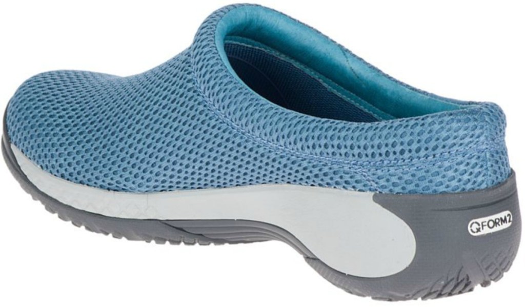 pair of blue women's slip on shoes