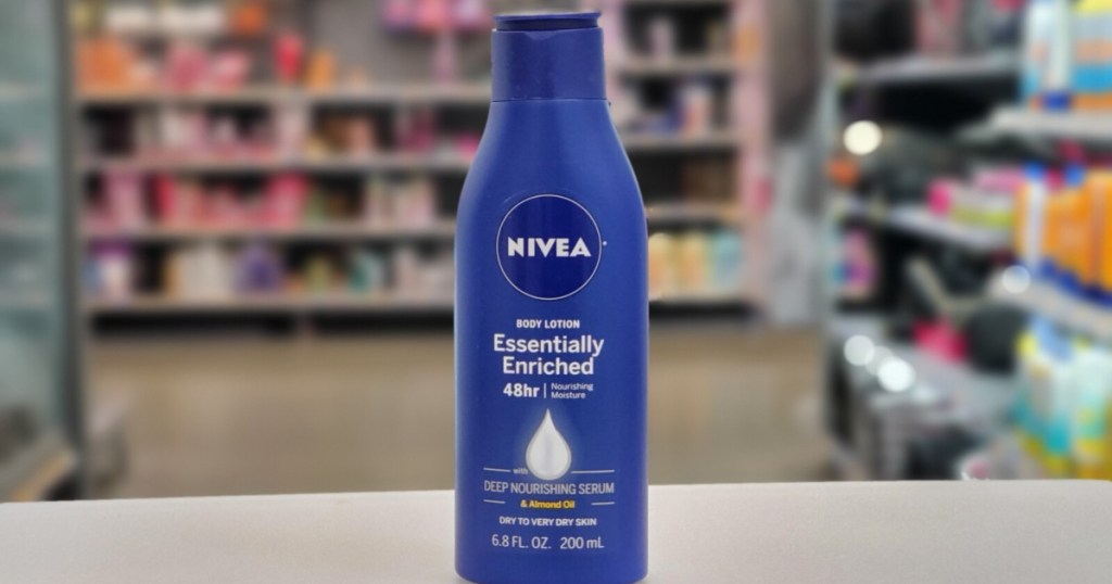 nivea body lotion on display in sotre