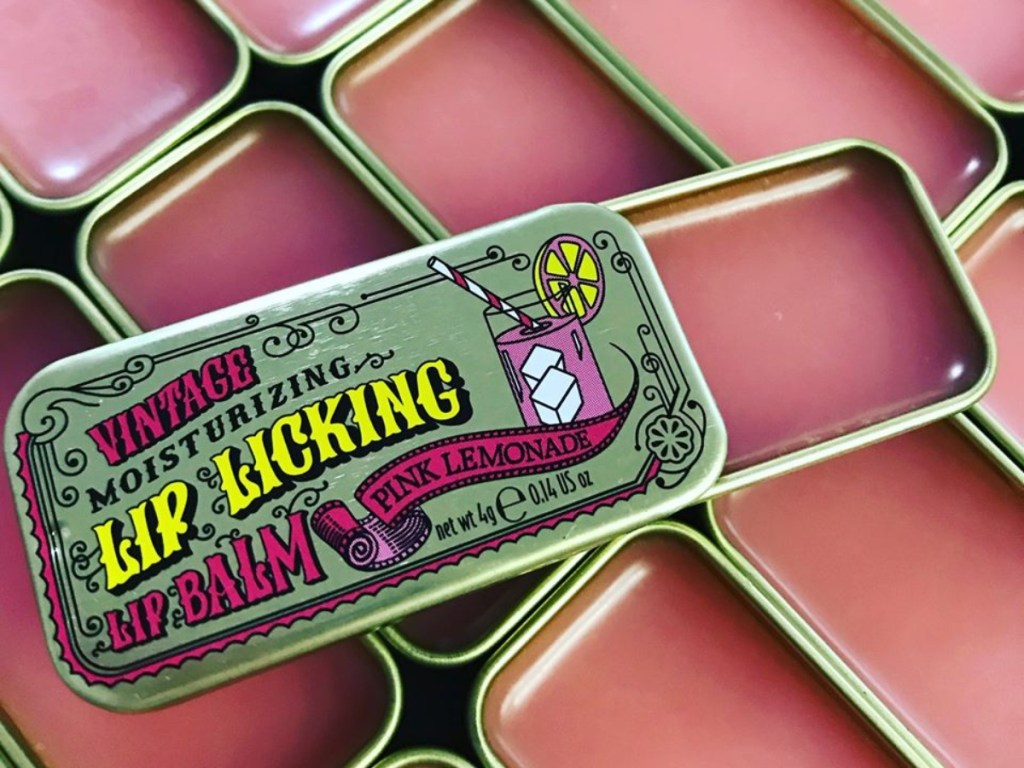 Pink Lemonade lip balm tins