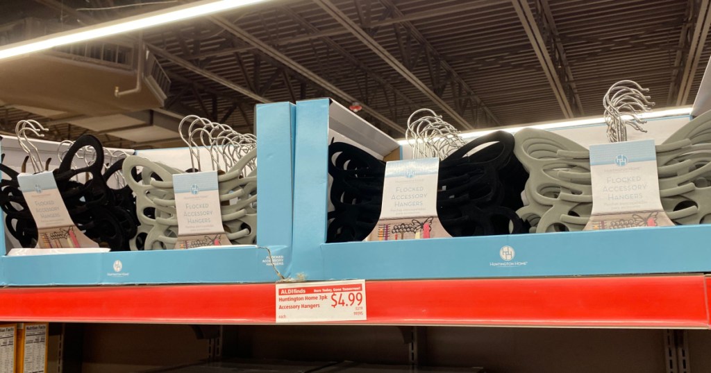 black and grey butterfly velvet hangers at aldi