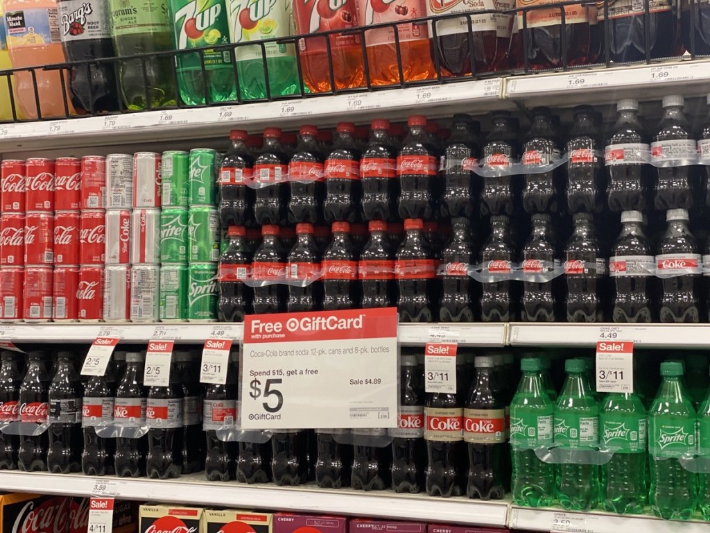 target shelf of Coca-Cola Bottles