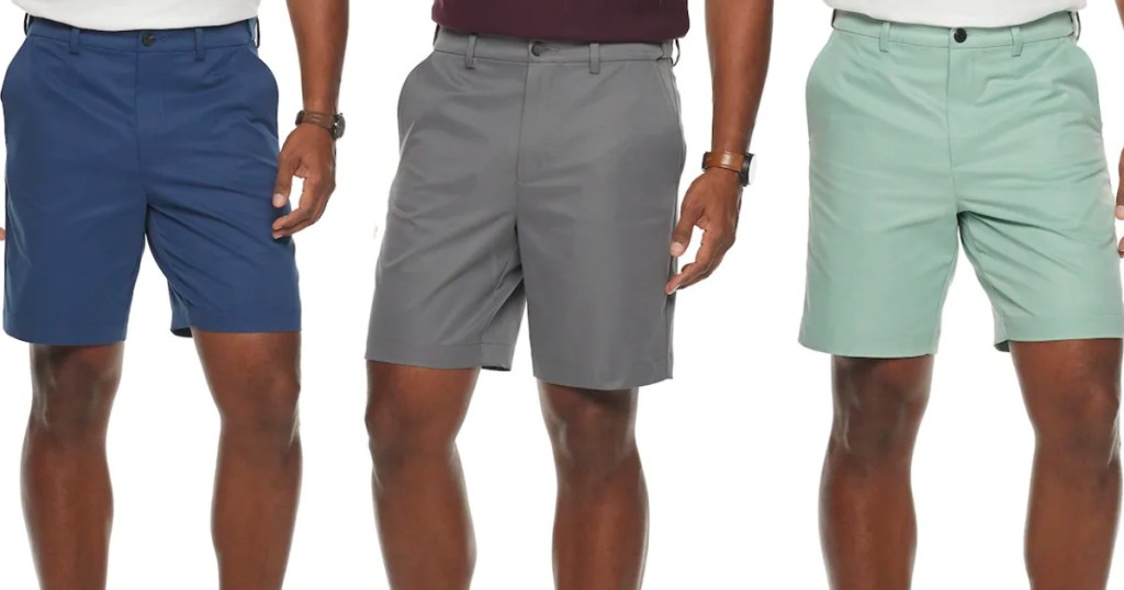 three models wearing shorts