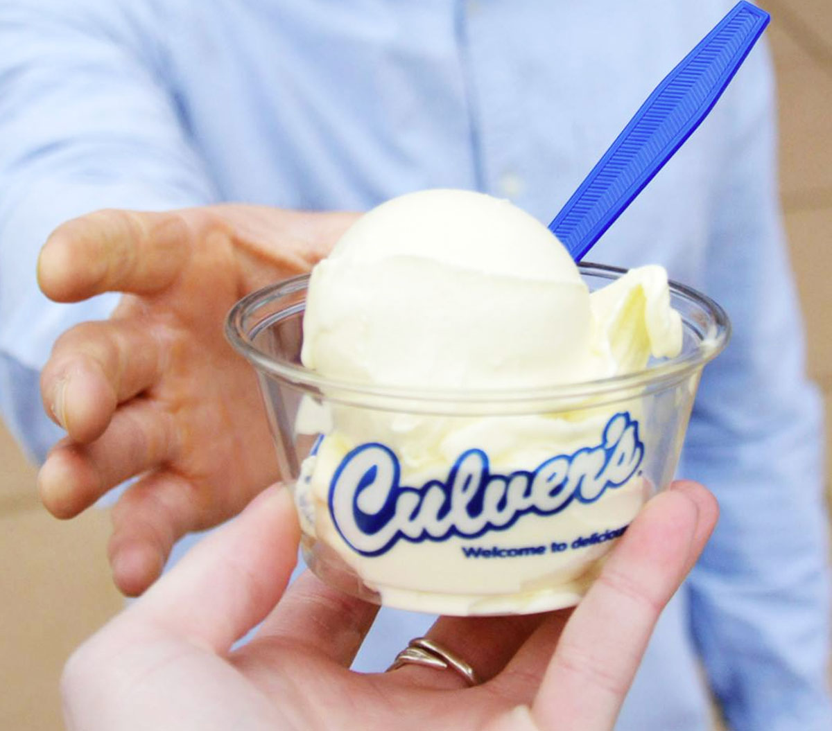 person holding culver's custard - fast food hacks