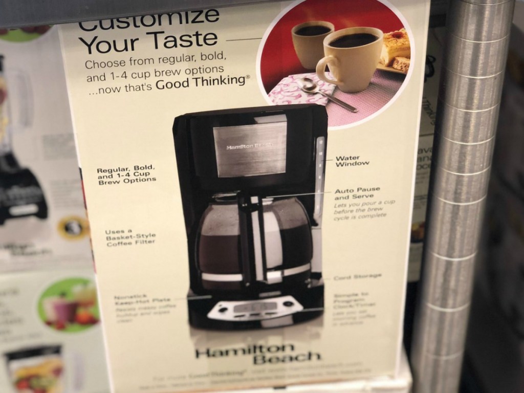 Hamilton Beach Coffee Maker in package on display in-store