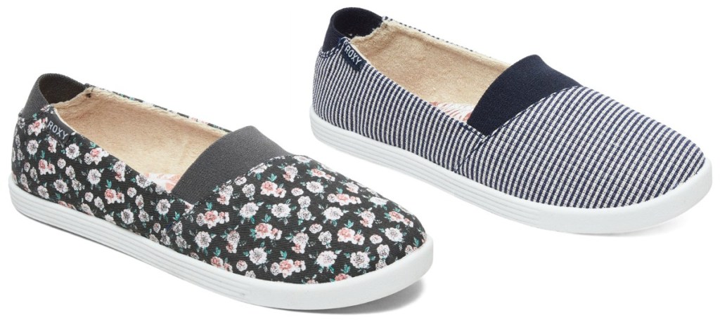 Two styles of women's slip-on shoes